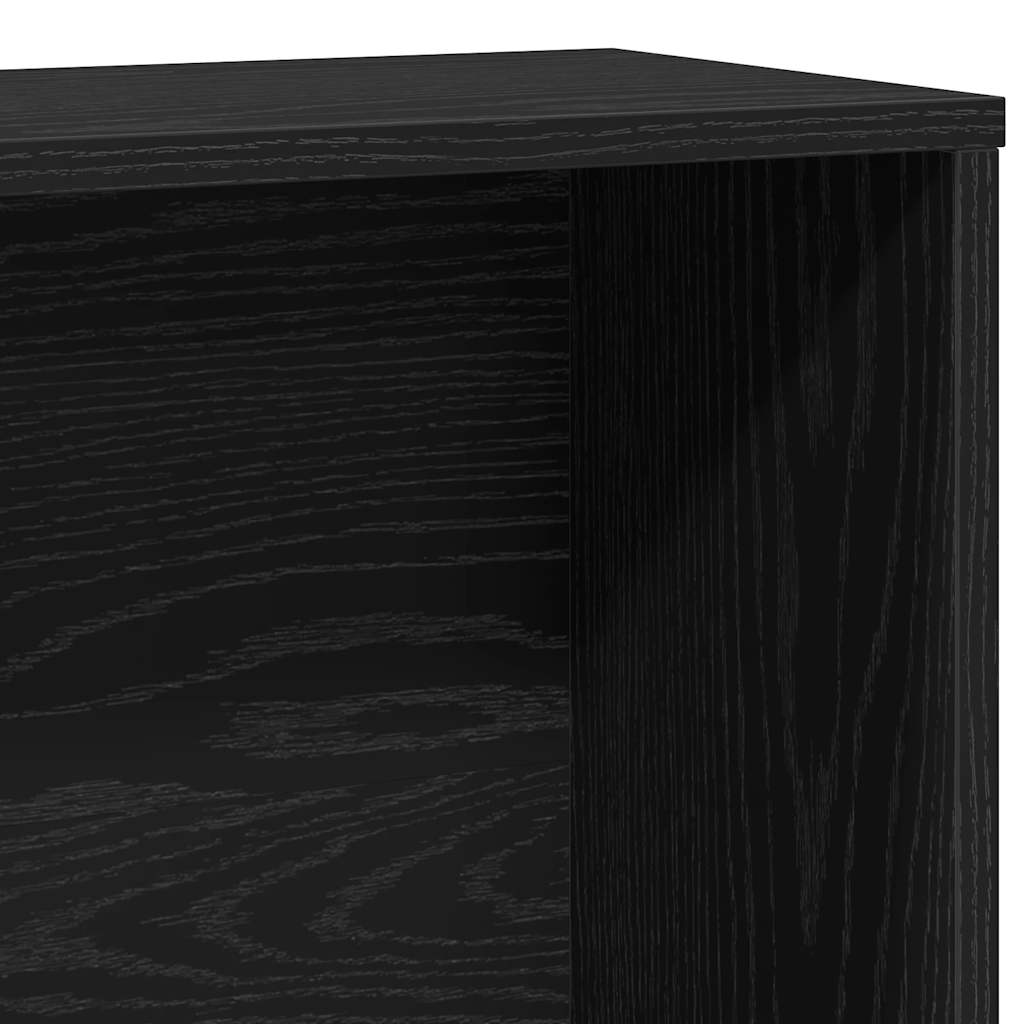 Boekenkast 60x24x120 cm bewerkt hout zwart eikenkleurig