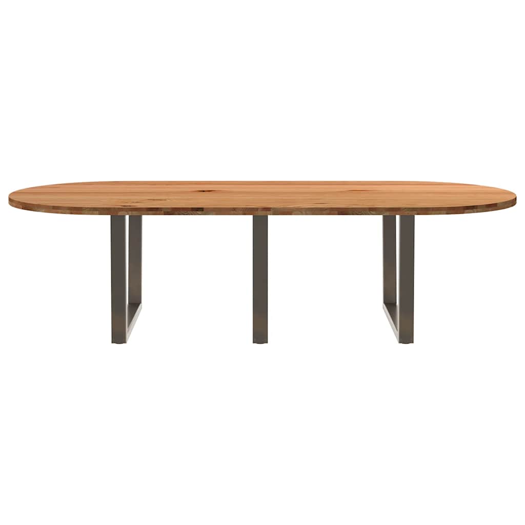 Eettafel 280x120x74 cm ovaal massief eikenhout lichtbruin