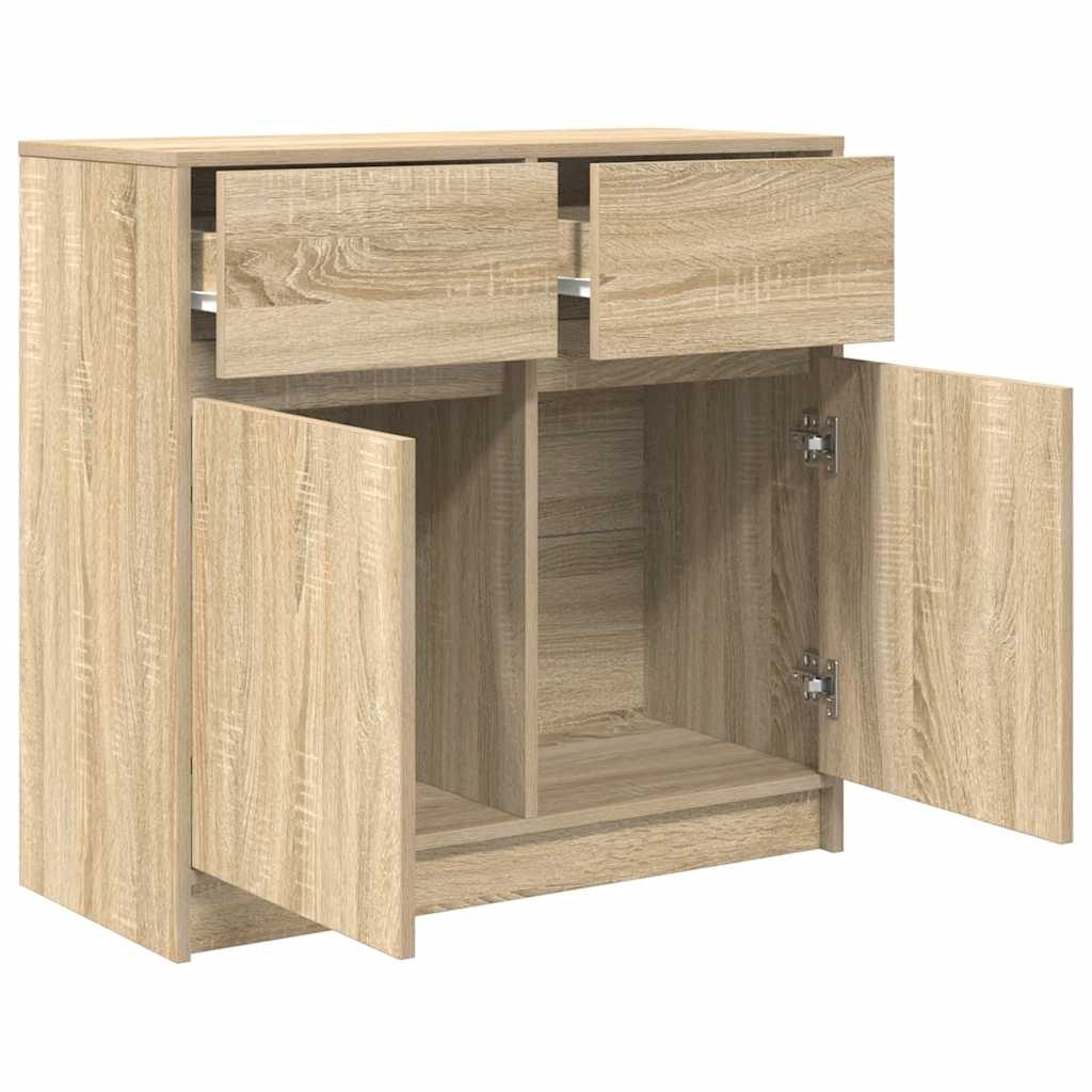 Dressoir met lade 80x34x76 cm spaanplaat sonoma eikenkleurig