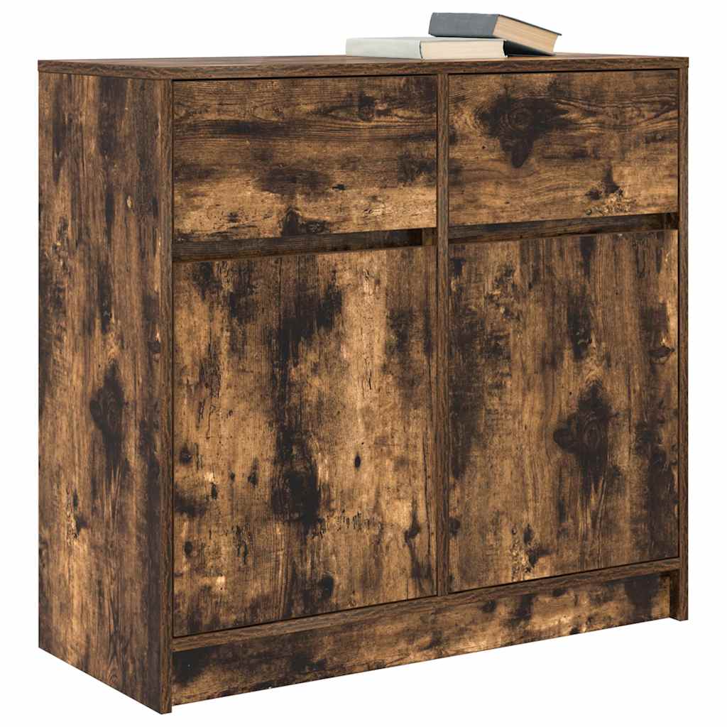 Dressoir met lade 80x34x76 cm spaanplaat gerookt eikenkleurig
