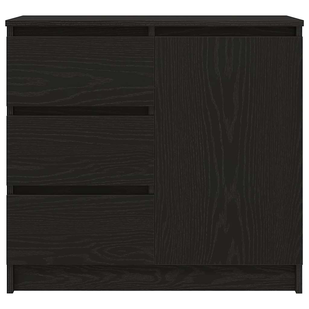 Dressoir met lade 71x35x65 cm spaanplaat zwart eikenkleurig