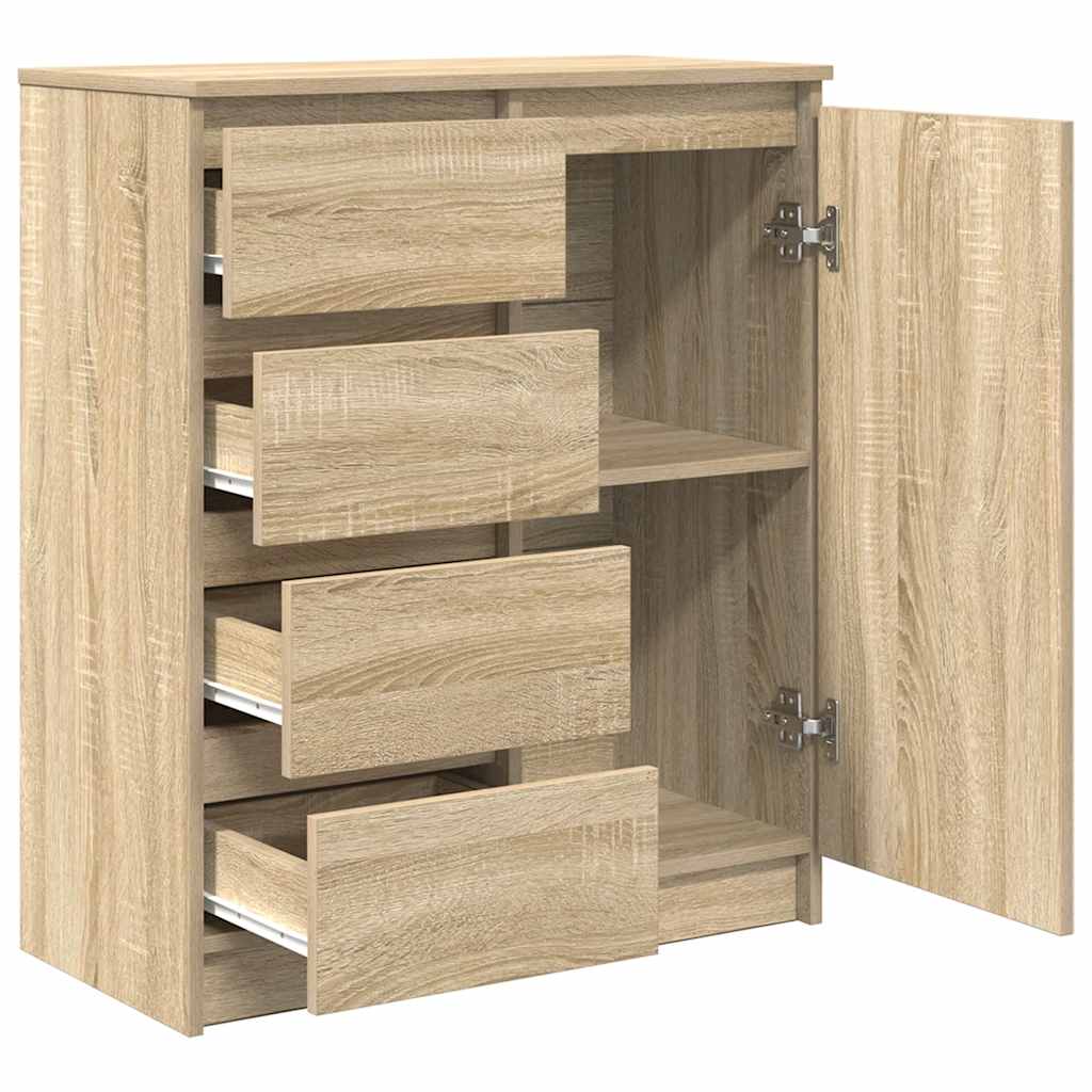 Dressoir met lades 71x35x84 cm spaanplaat sonoma eikenkleurig