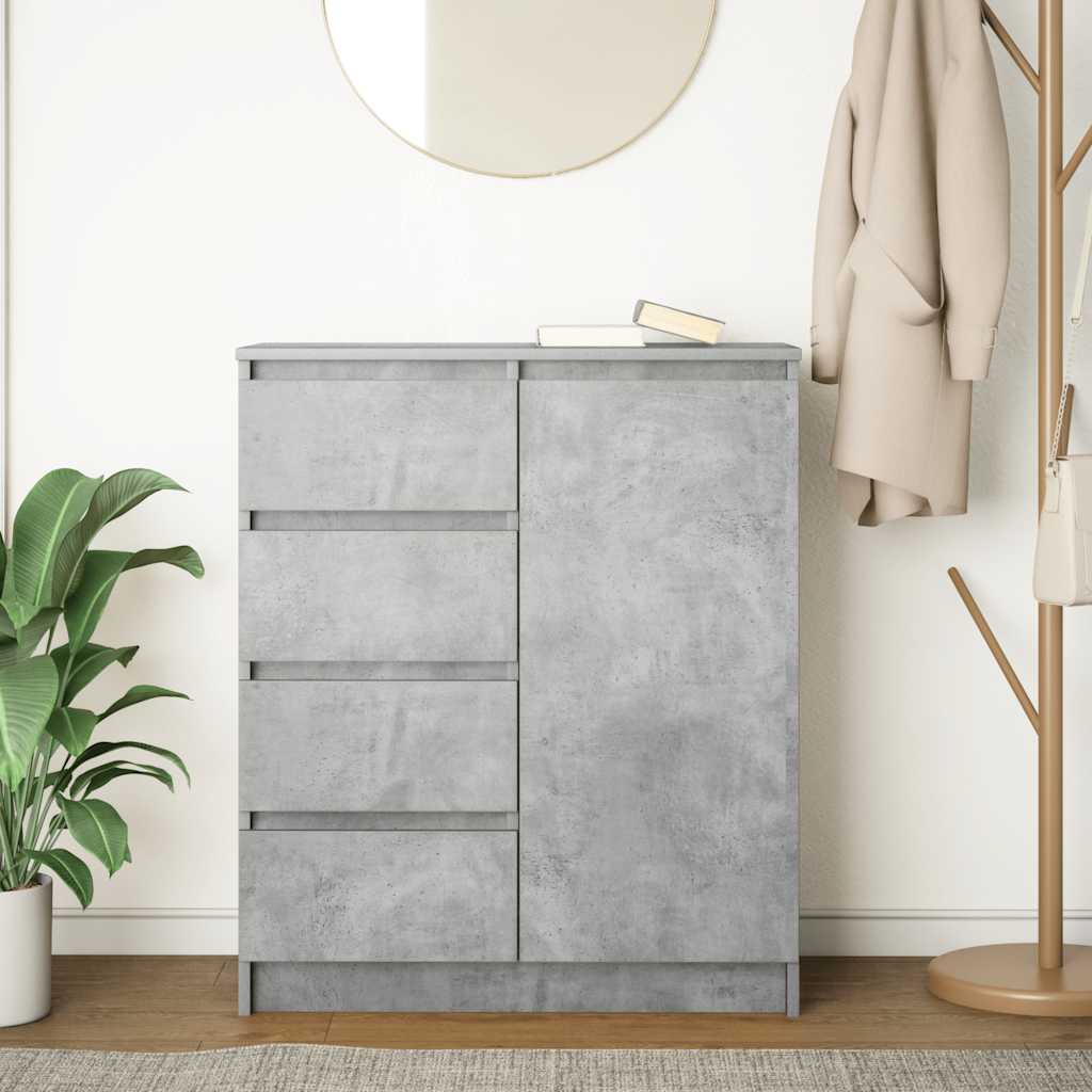 Dressoir met lades 71x35x84 cm spaanplaat betongrijs