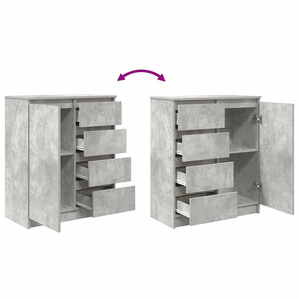 Dressoir met lades 71x35x84 cm spaanplaat betongrijs