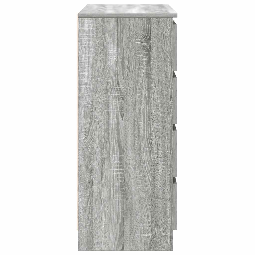 Dressoir met lades 71x35x84 cm spaanplaat grijs Sonoma