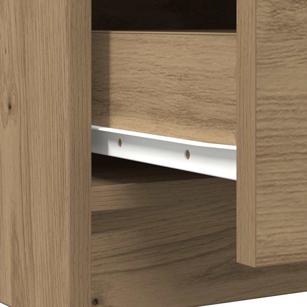Dressoir lades 71x35x84 cm spaanplaat artisanaal eikenkleurig