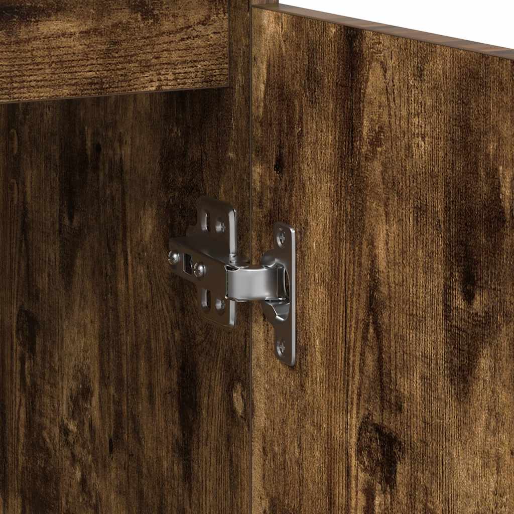 Dressoir 29,5x34x76 cm bewerkt hout gerookt eikenkleurig
