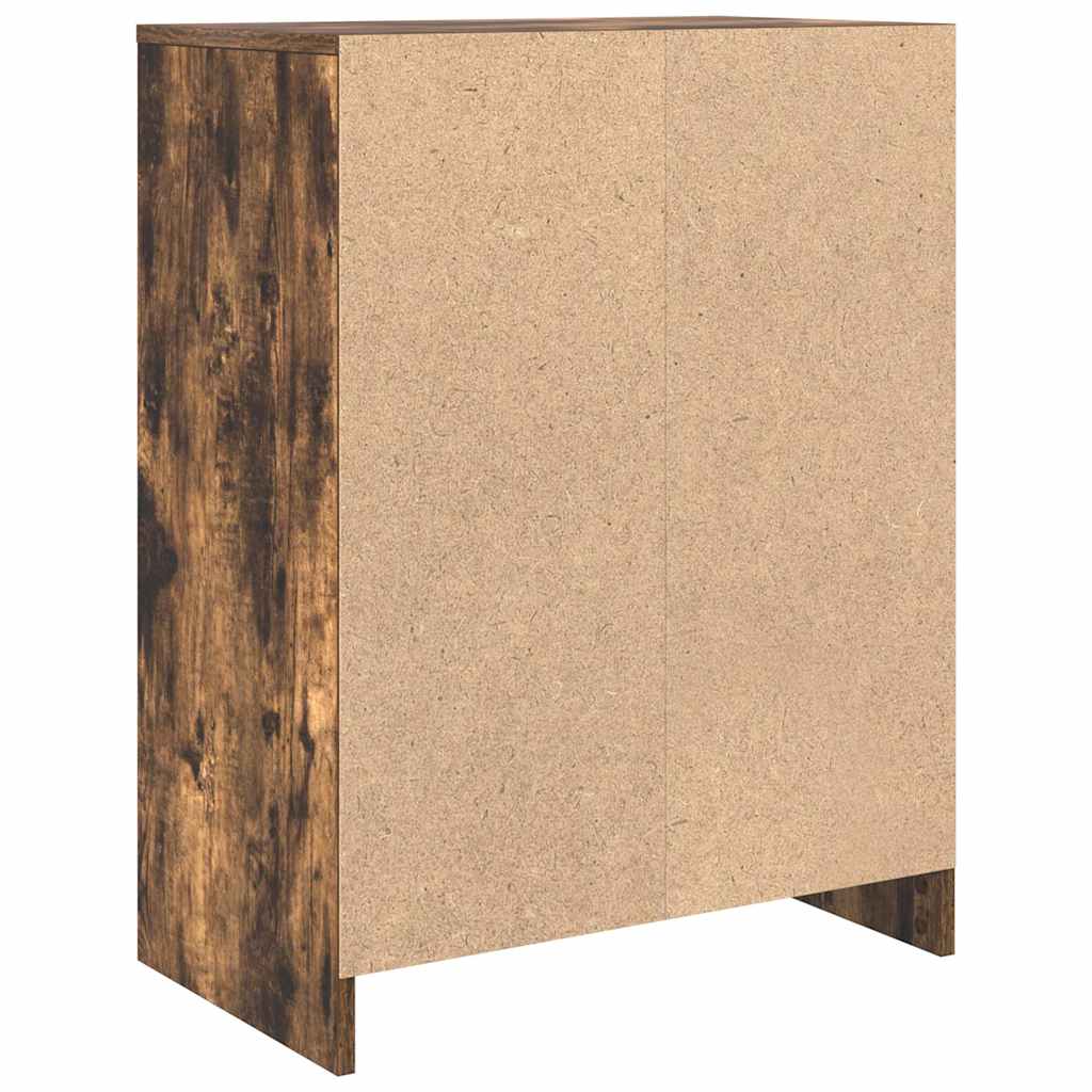 Dressoir 57x34x76 cm bewerkt hout gerookt eikenkleurig