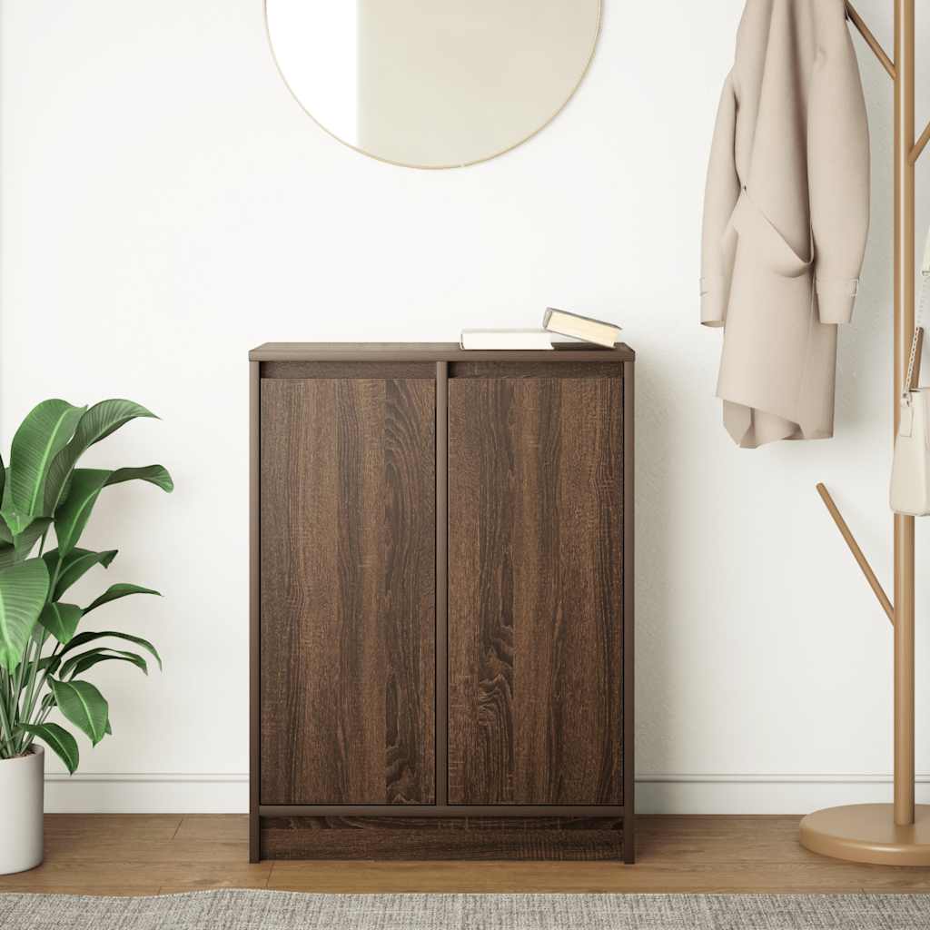 Dressoir 57x34x76 cm bewerkt hout bruin eikenkleurig