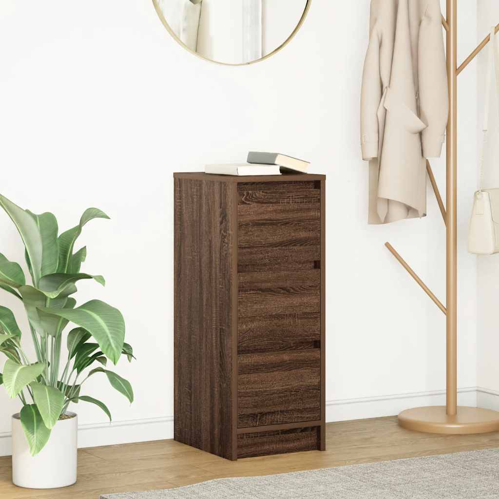 Dressoir 29,5x34x76 cm bewerkt hout bruin eikenkleurig