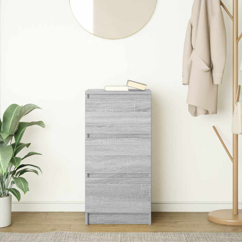 Dressoir 37,5x35x76 cm bewerkt hout grijs sonoma eikenkleurig