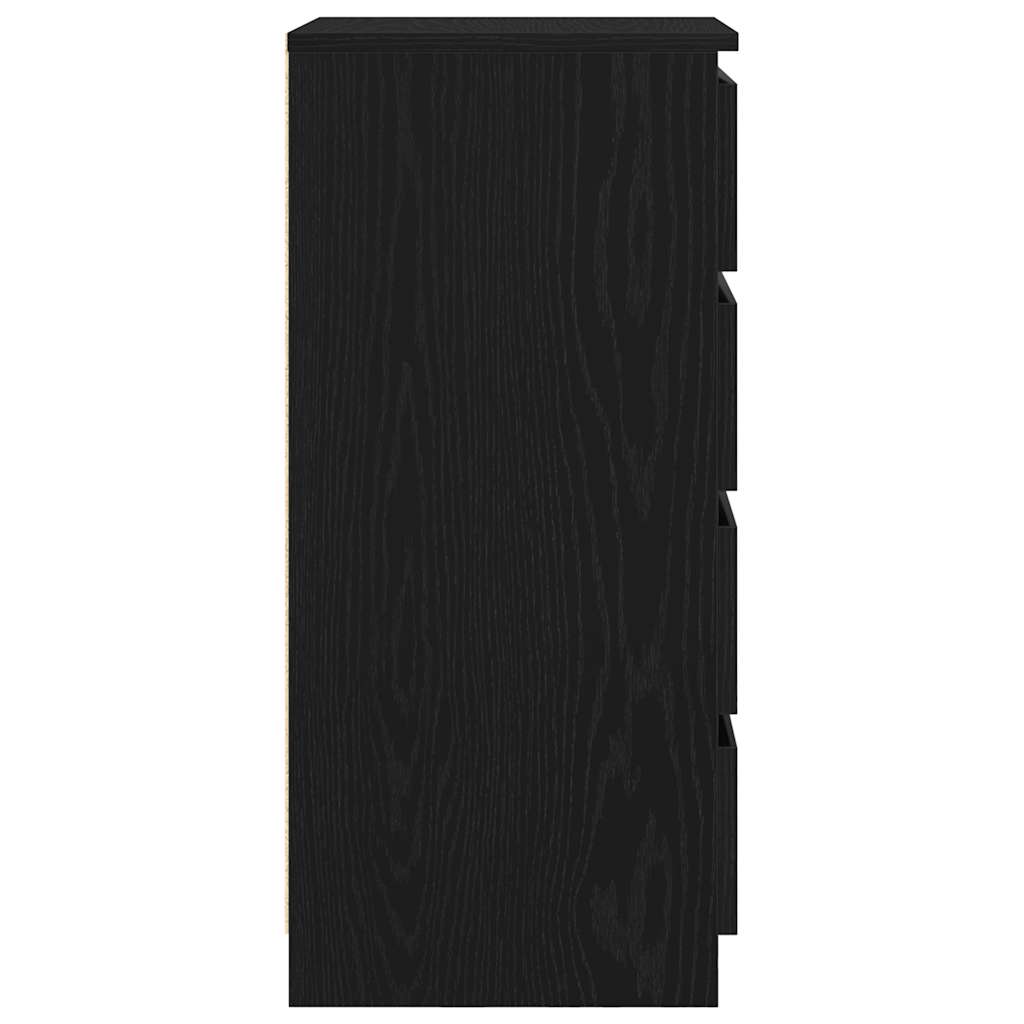 Dressoir met lades 37,5x35x99 cm spaanplaat zwart eikenkleurig
