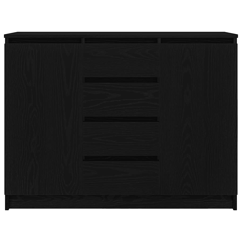Dressoir met lades 100,5x35x76 cm spaanplaat zwart eikenkleurig