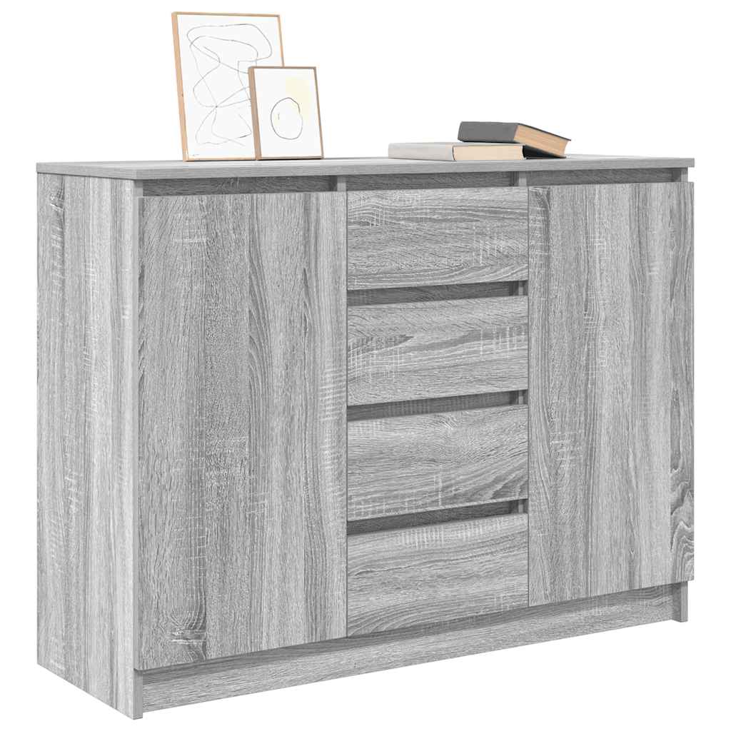 Dressoir met lades 100,5x35x76 cm spaanplaat grijs Sonoma