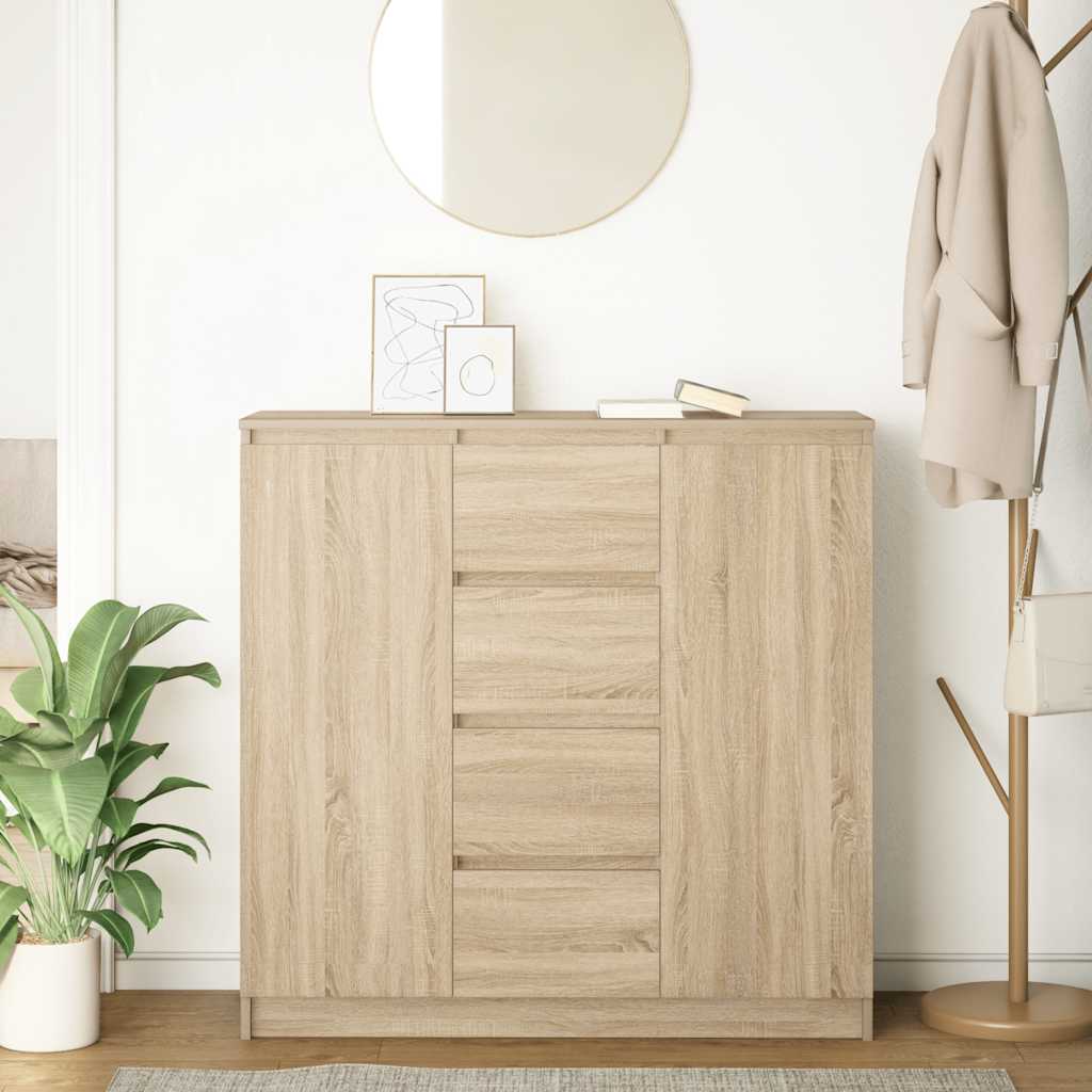 Dressoir met lades 100,5x35x98,5 cm spaanplaat sonoma