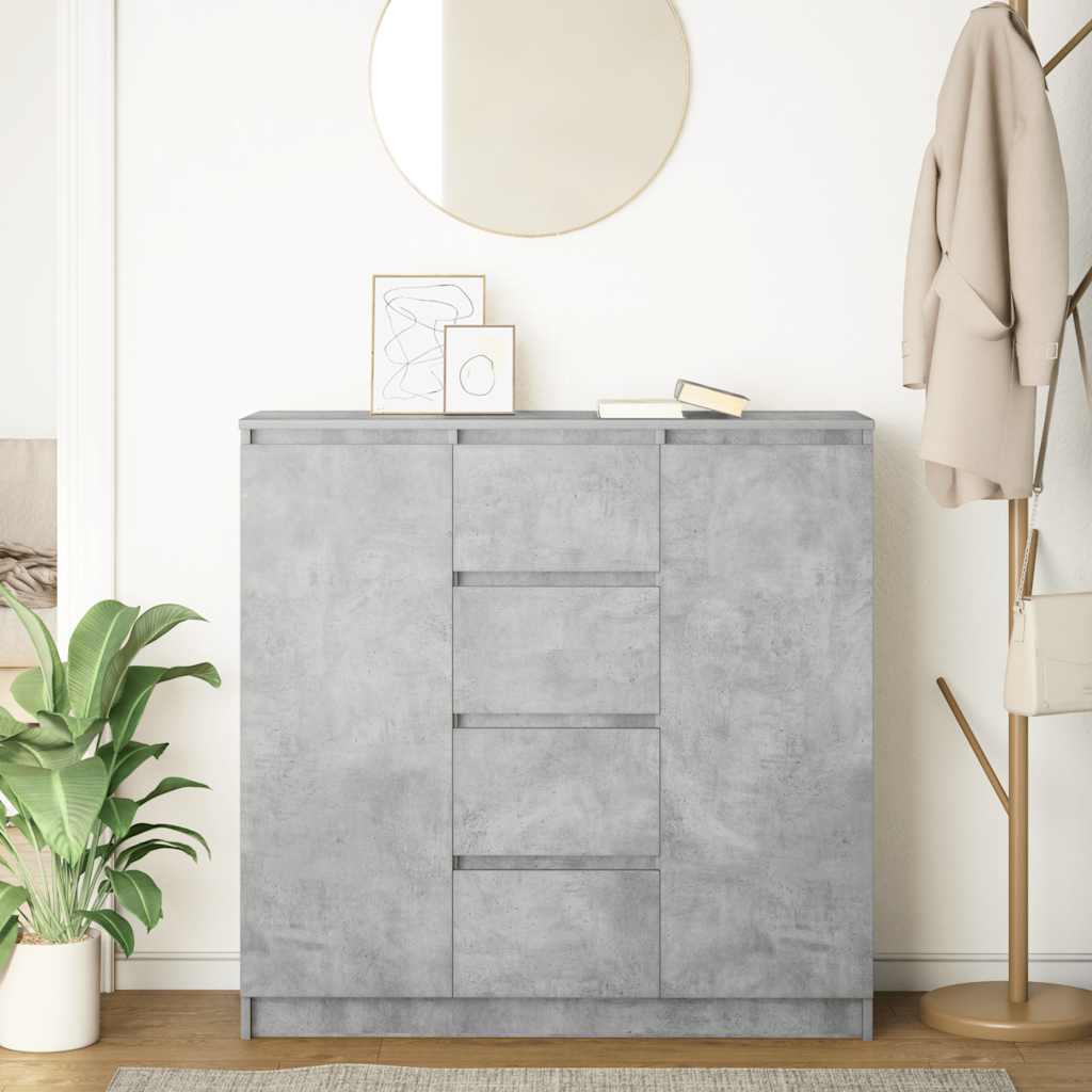 Dressoir met lades 100,5x35x98,5 cm spaanplaat betongrijs