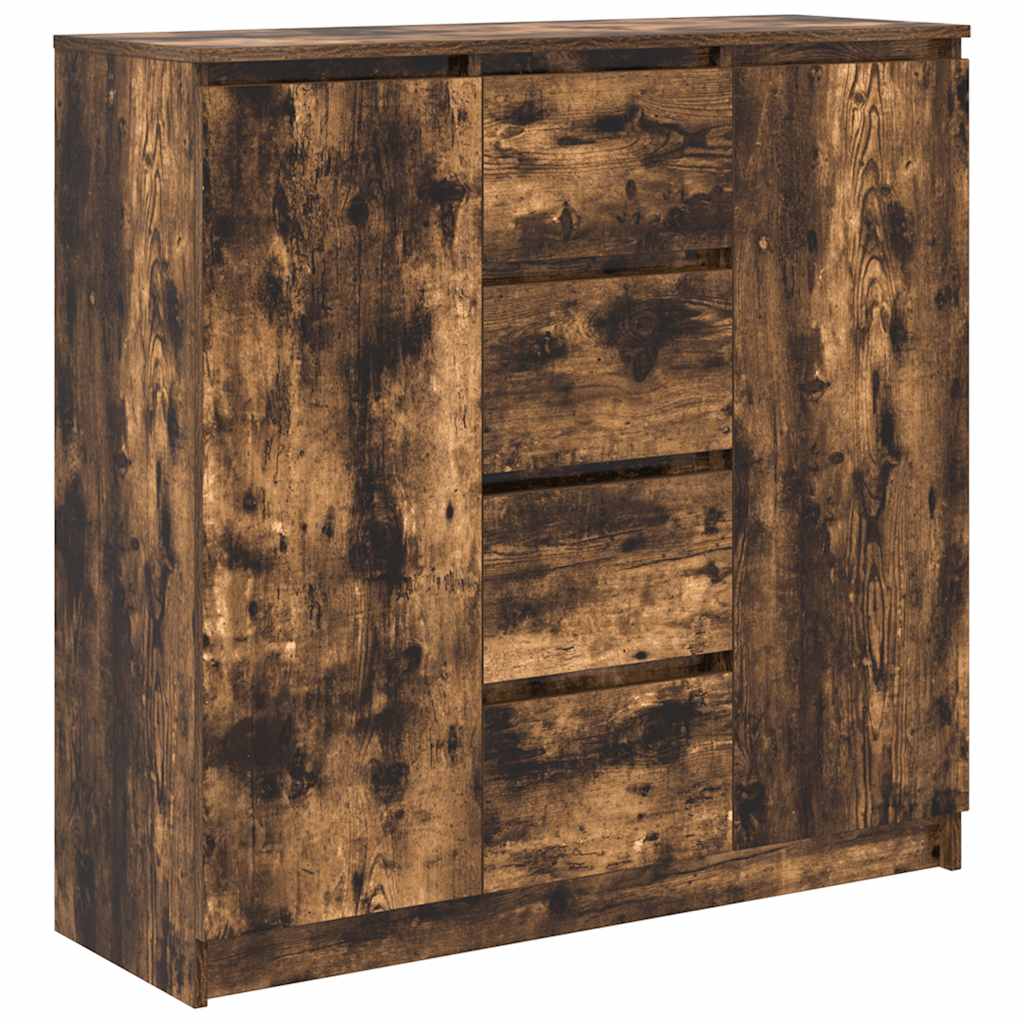 Dressoir met lades 100,5x35x98,5cm spaanplaat gerookt eikenhout