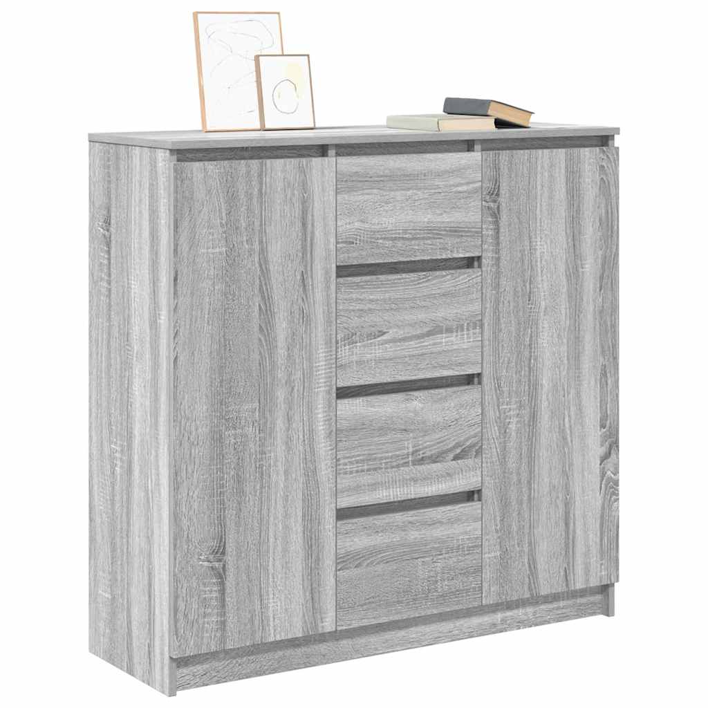 Dressoir met lades 100,5x35x98,5 cm spaanplaat grijs Sonoma