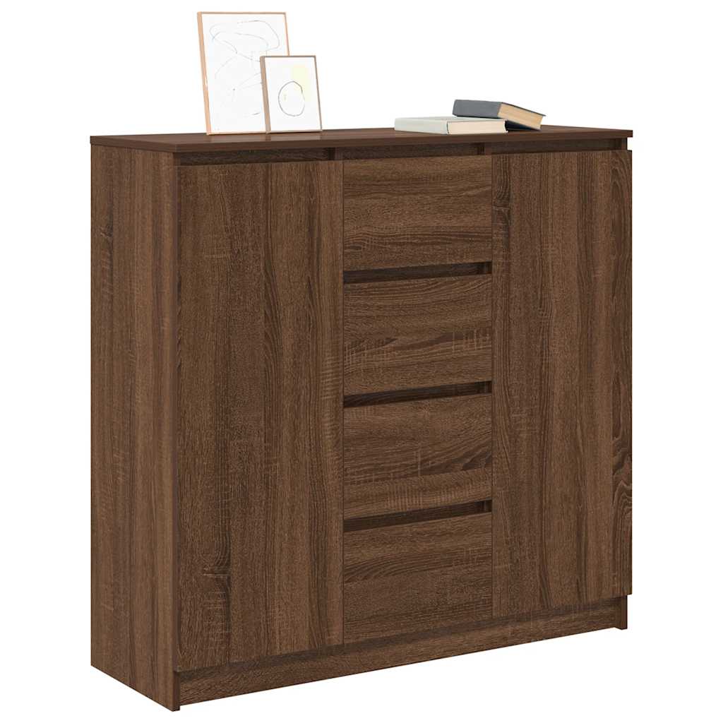 Dressoir met lades 100,5x35x98,5 cm spaanplaat bruin eiken