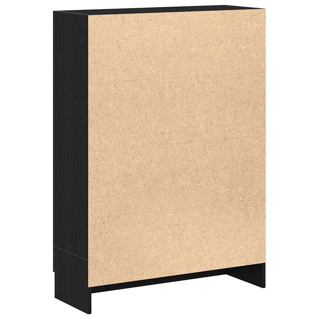 Boekenkast 82,5x30,5x115 cm spaanplaat zwart eikenkleurig
