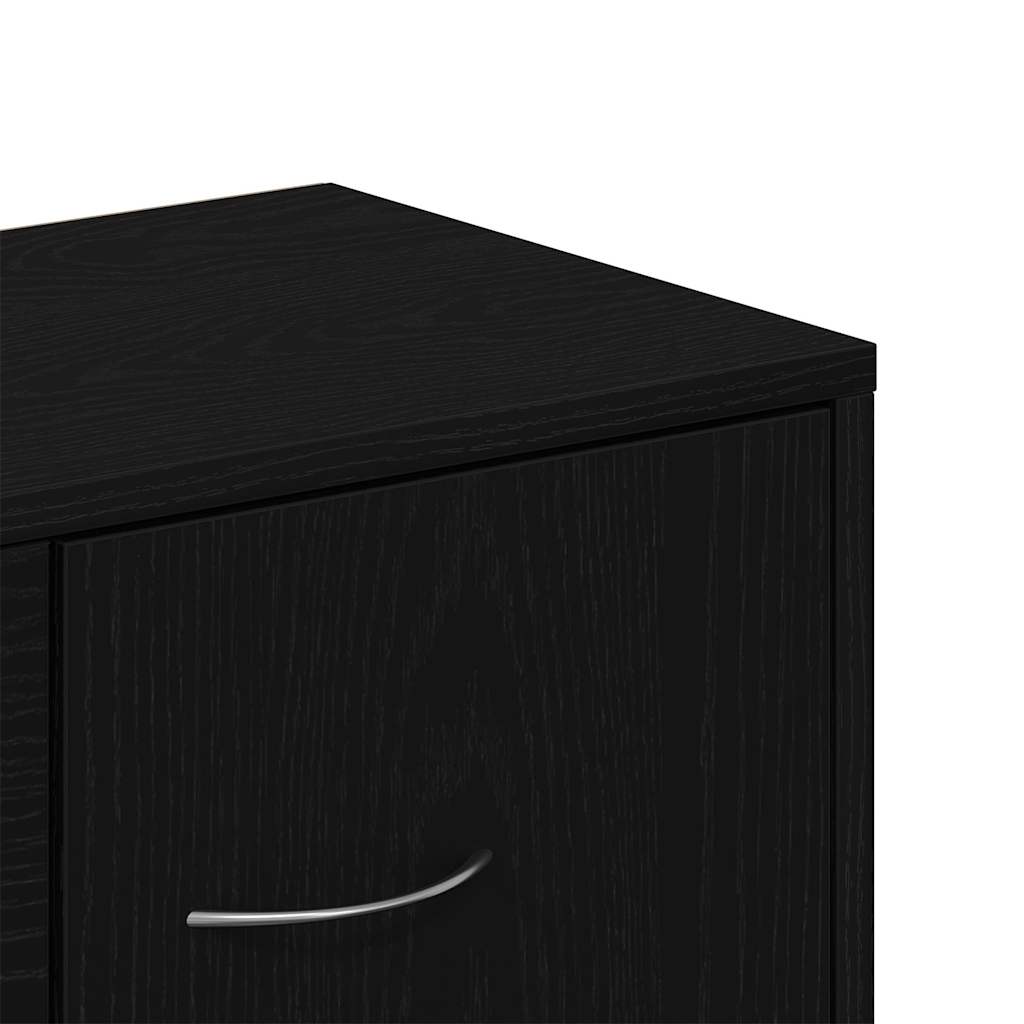 Dressoir 88x30x64 cm bewerkt hout zwart eikenkleurig