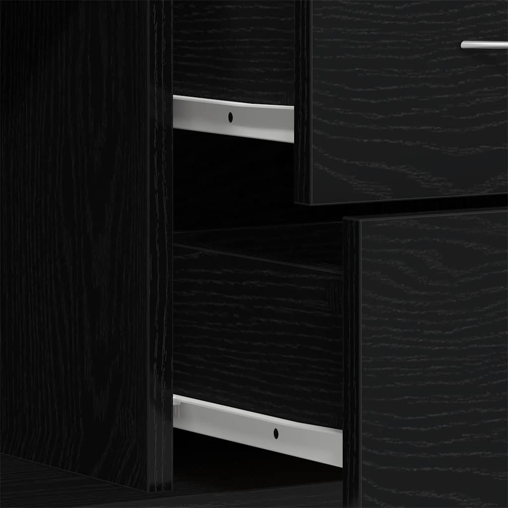 Dressoir 88x30x64 cm bewerkt hout zwart eikenkleurig