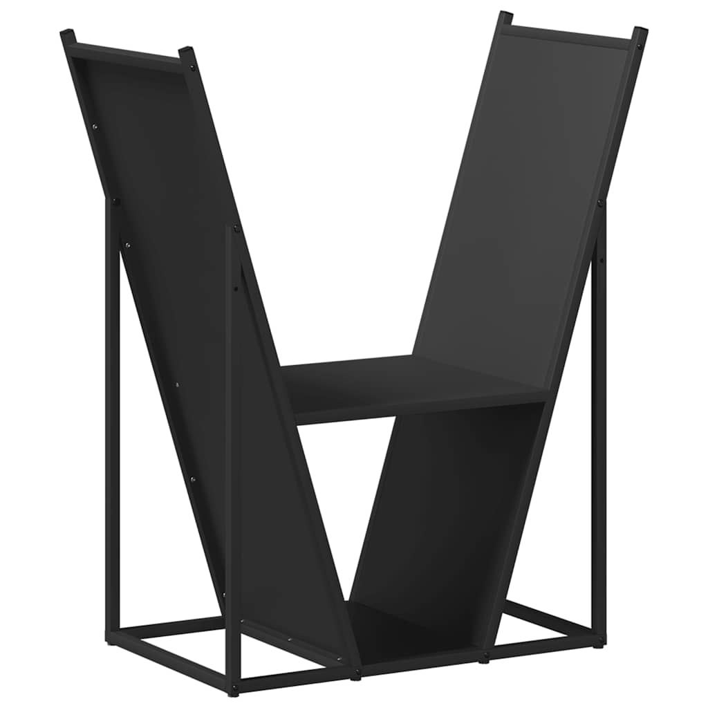 Brandhoutrek 69,5x35x81 cm koudgewalst staal zwart