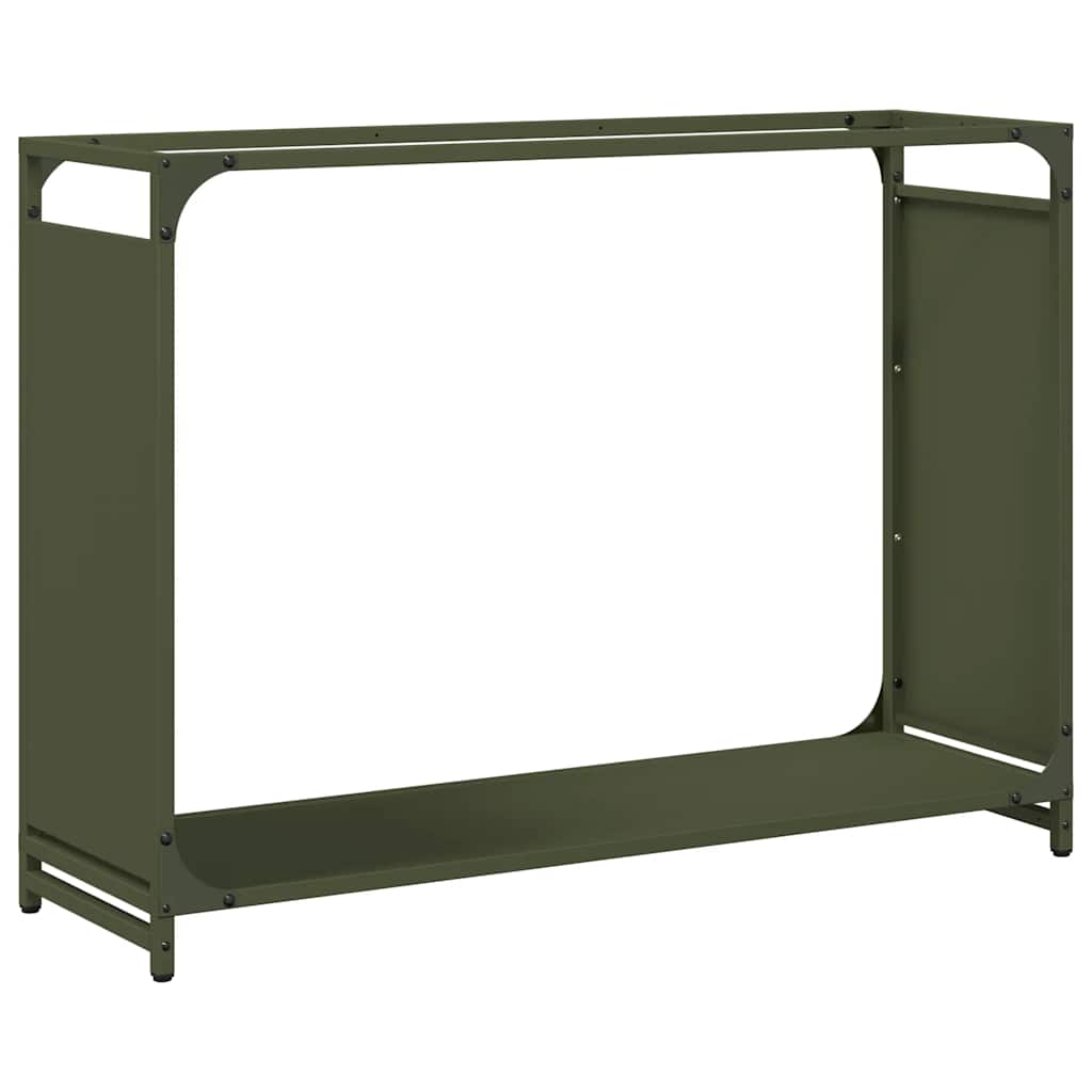 Brandhoutrek 90x28x65 cm koudgewalst staal olijfgroen