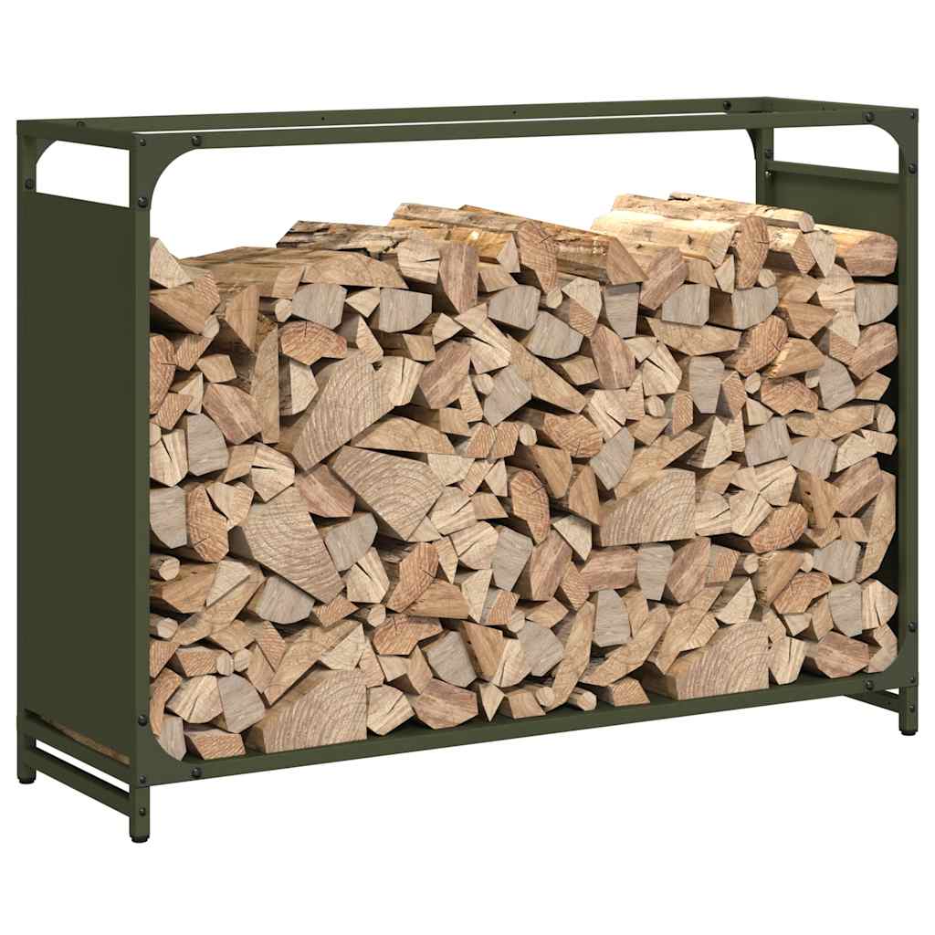 Brandhoutrek 90x28x65 cm koudgewalst staal olijfgroen