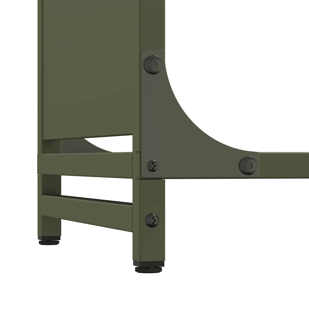 Brandhoutrek 90x28x65 cm koudgewalst staal olijfgroen