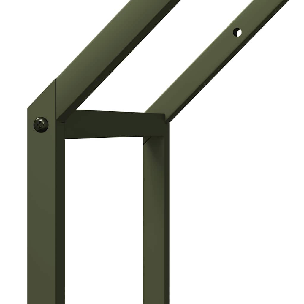 Brandhoutrek 40x25x90 cm koudgewalst staal olijfgroen