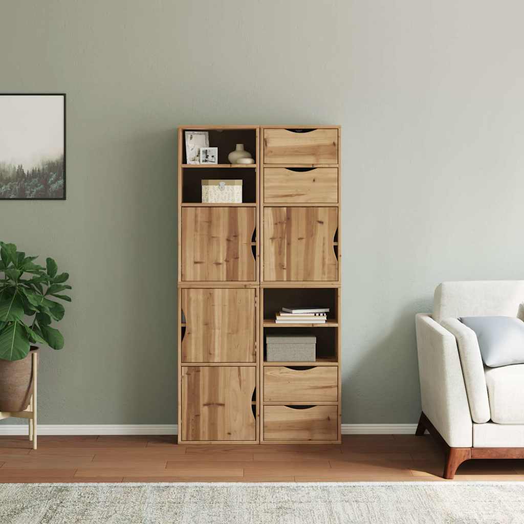 Bijzetkasten 4 st ODDA 40x24x79 cm massief grenenhout