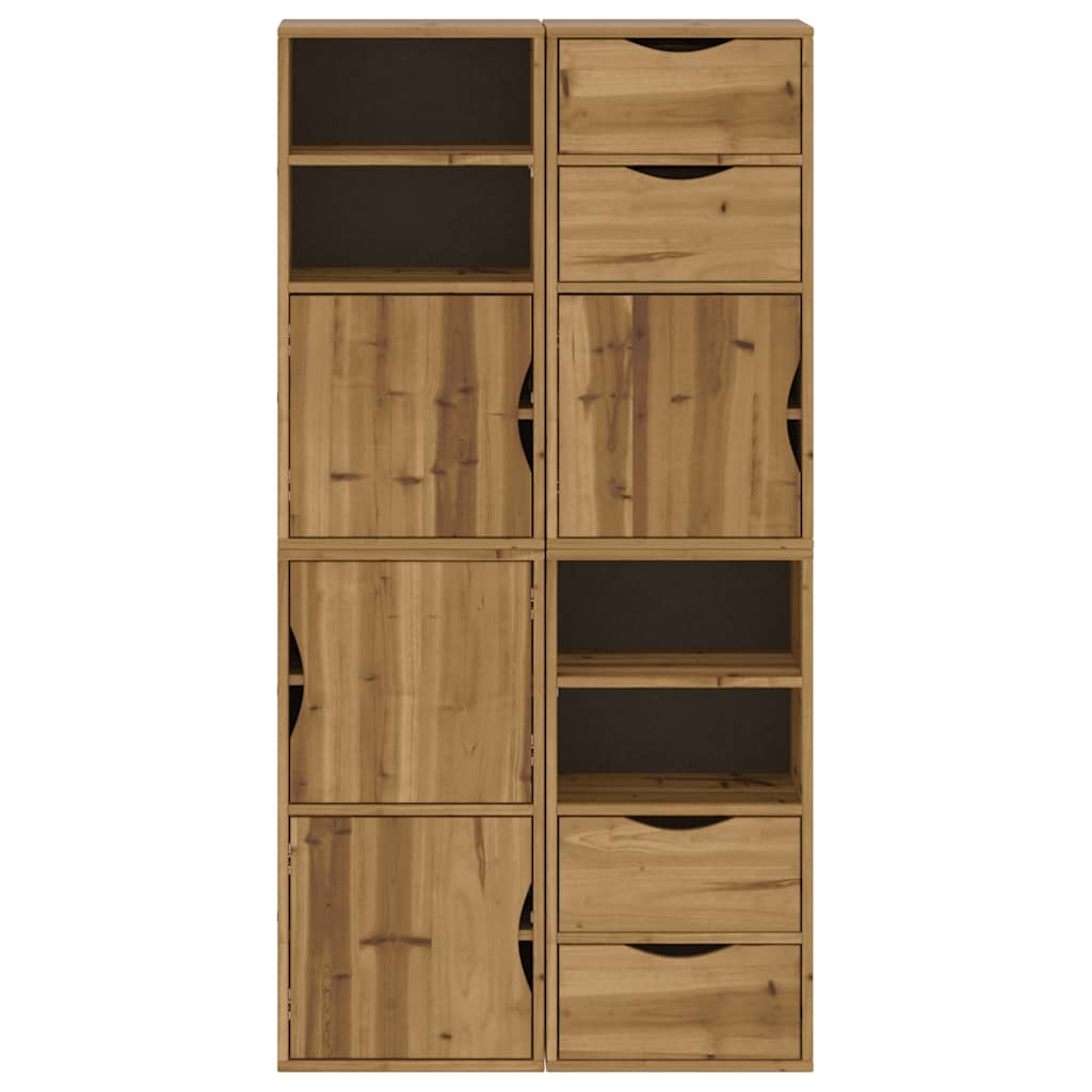 Bijzetkasten 4 st ODDA 40x24x79 cm massief grenenhout