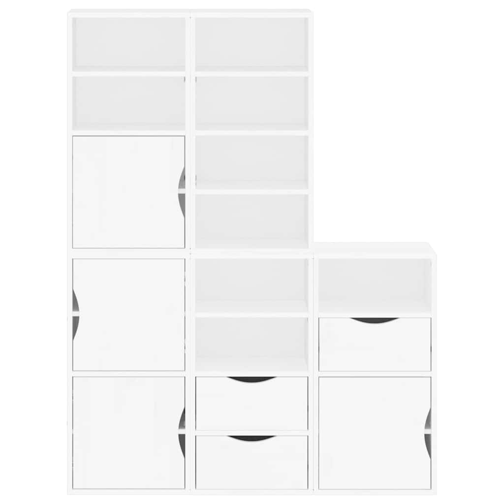 Bijzetkasten 5 st 40x24x79 cm massief grenenhout wit