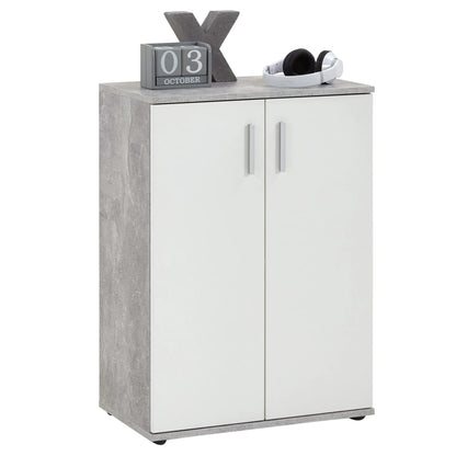 Kast met 2 deuren wit en grijs