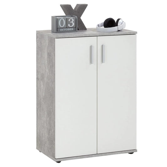 Kast met 2 deuren wit en grijs