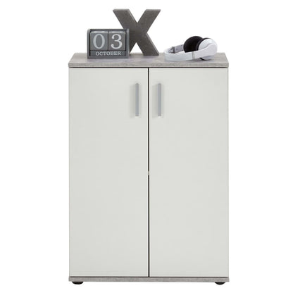 Kast met 2 deuren wit en grijs