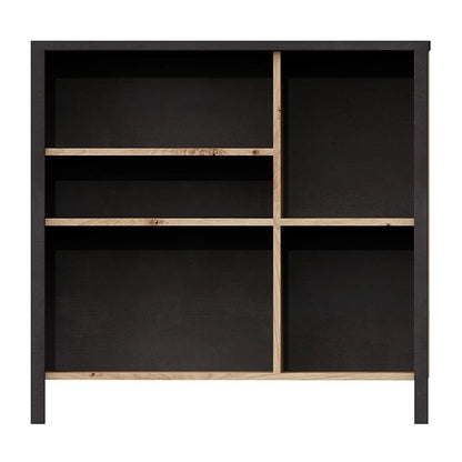 Dressoir met 5 open vakken artisan eikenkleurig en donkergrijs