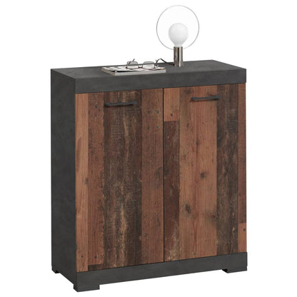 Kast met 2 deuren 80x34,9x89,9 cm grijs en old style