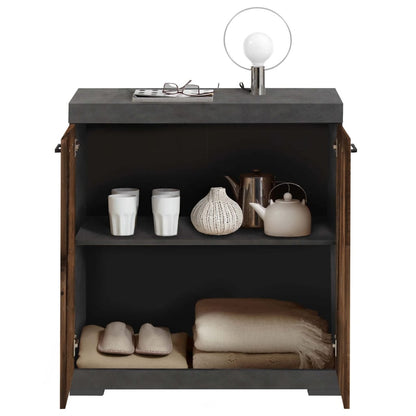 Kast met 2 deuren 80x34,9x89,9 cm grijs en old style