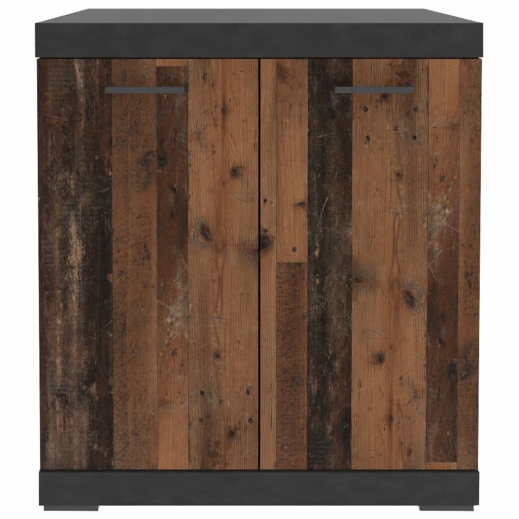 Kast met 2 deuren 80x34,9x89,9 cm grijs en old style