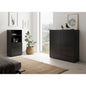 Dressoir met 3 lades en open schappen zwart
