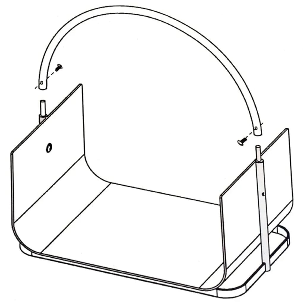 Brandhouthouder 40,5x30x47 cm zilverkleurig