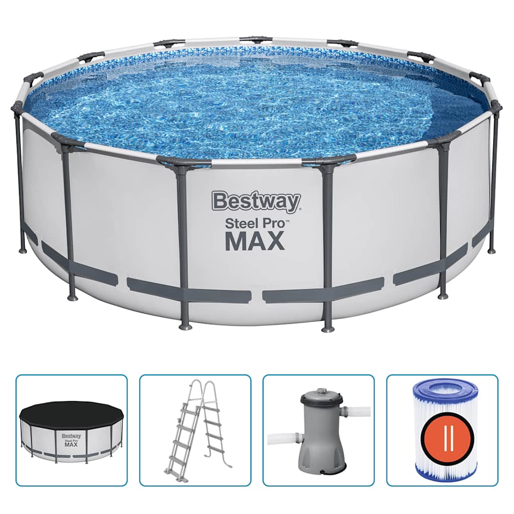 Zwembadset Steel Pro MAX rond 396x122 cm
