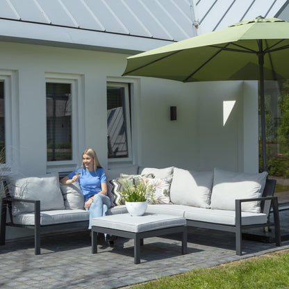 Loungesethoes rechts 270x210x90 cm grijs