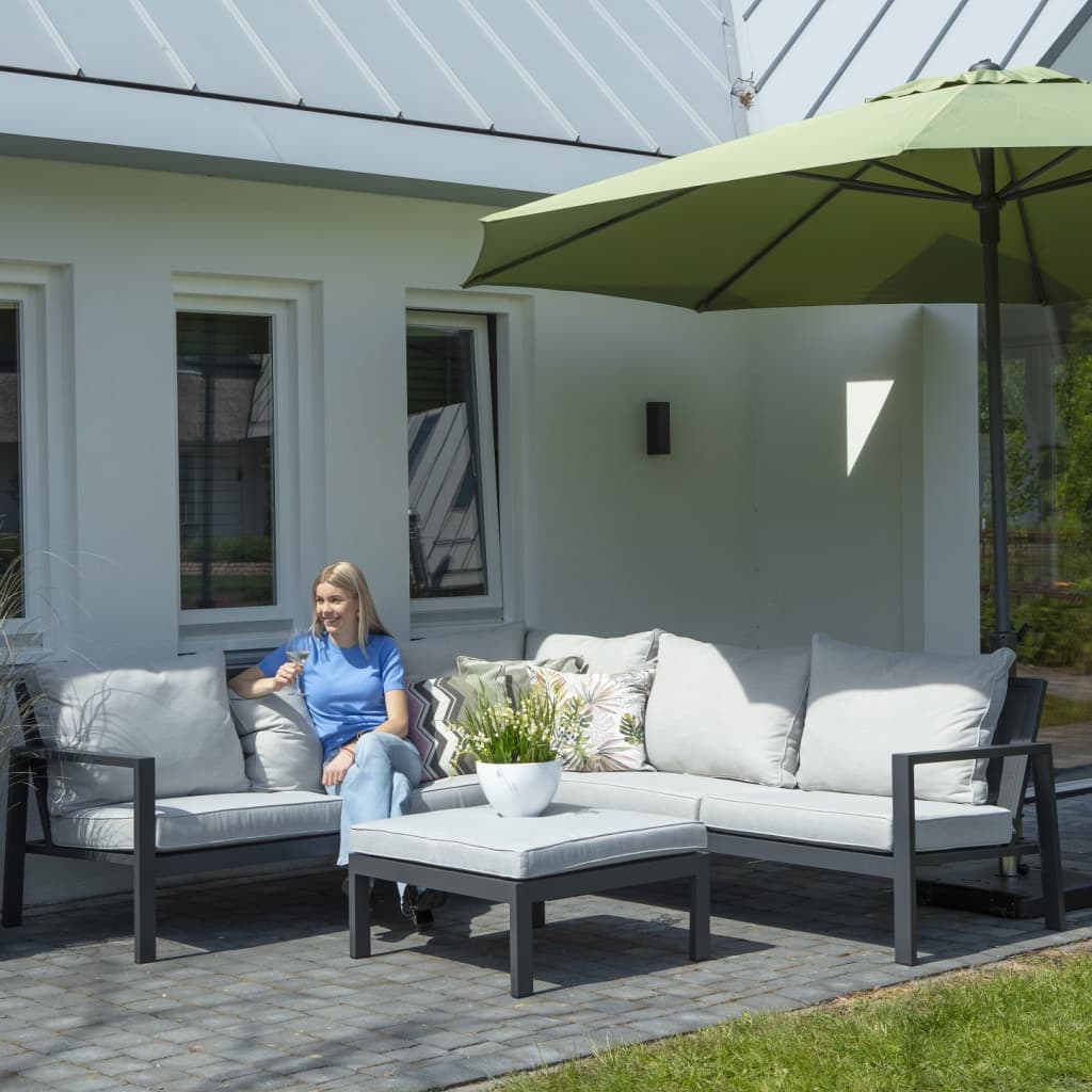 Loungesethoes links 320x255x70 cm grijs