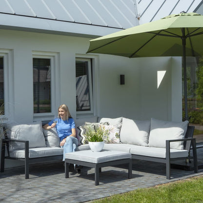 Loungesethoes links 320x255x70 cm grijs