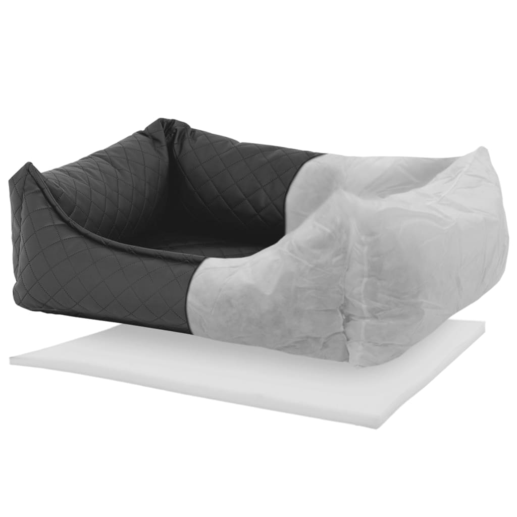 Madison Hondenmand Skai Check Grijs 80 x 67 x 22 cm