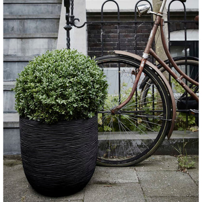 Capi Bloempot Nature Rib Kblr933 43 x 41 cm Zwart