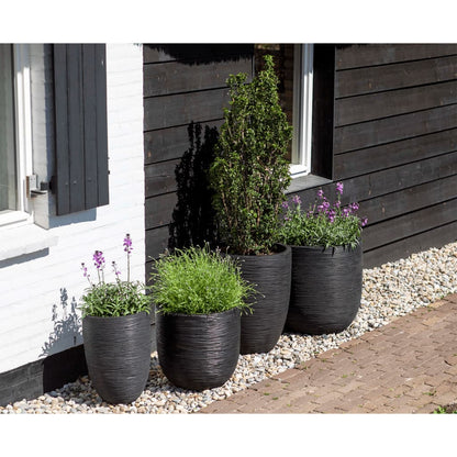 Capi Bloempot Nature Rib Kblr933 43 x 41 cm Zwart